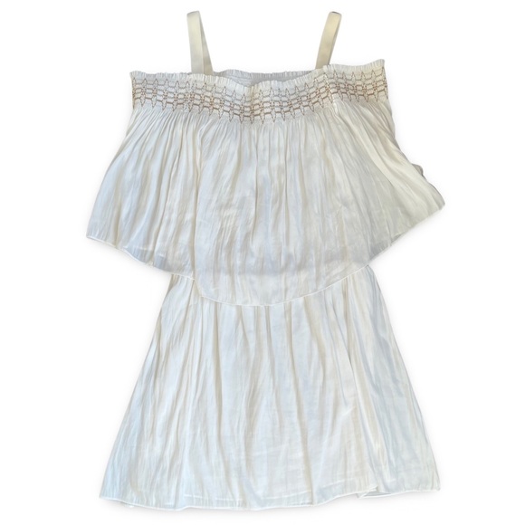 Ramy Brook Tiered Tank Dress White With Gold Detail XS - Picture 4 of 4